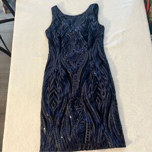 Calvin Klein Midnight Blue Sequin Mini Dress
